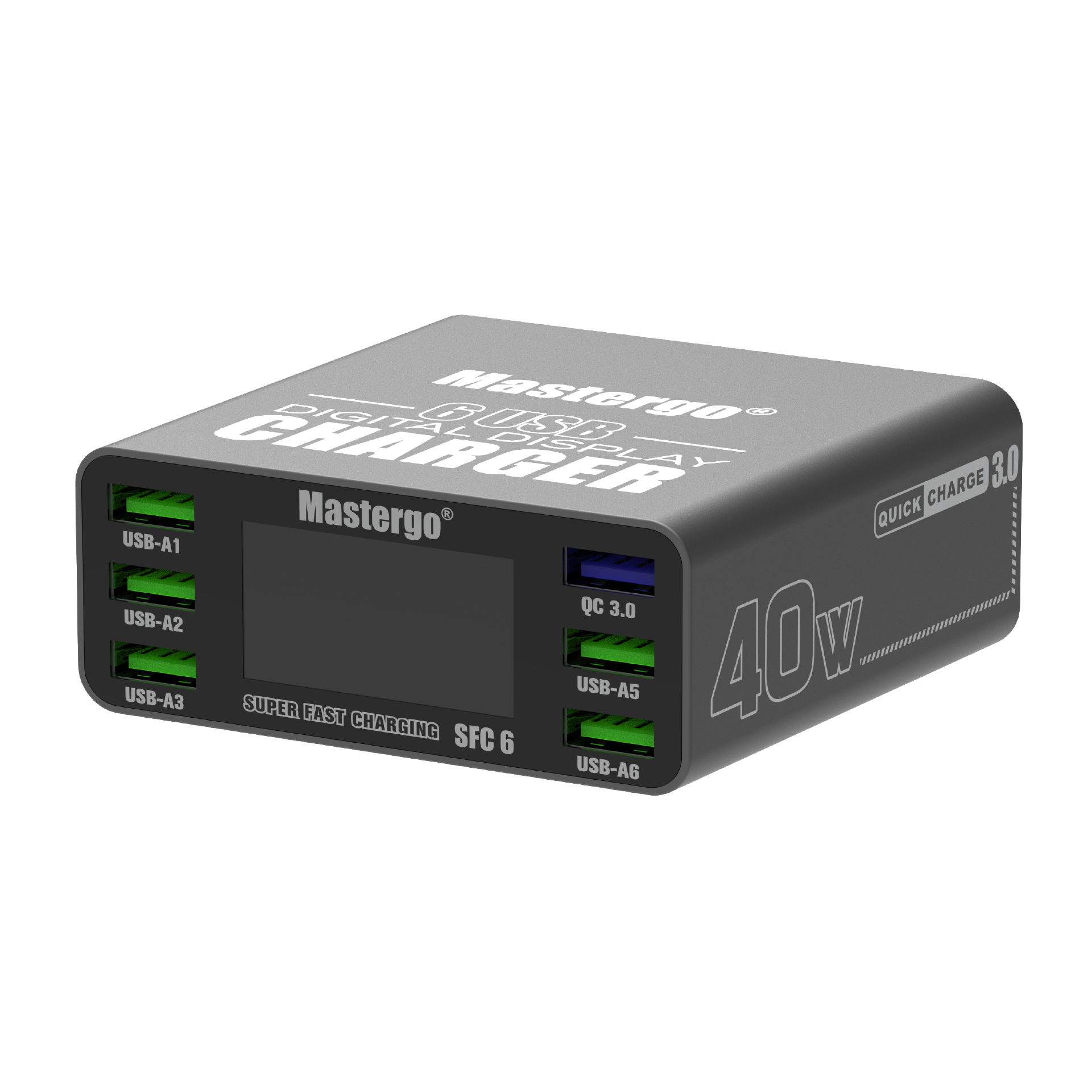 FAST CHARGING MASTERGO SFC-6 Rated total power 40W. Single port peak power QC 20W